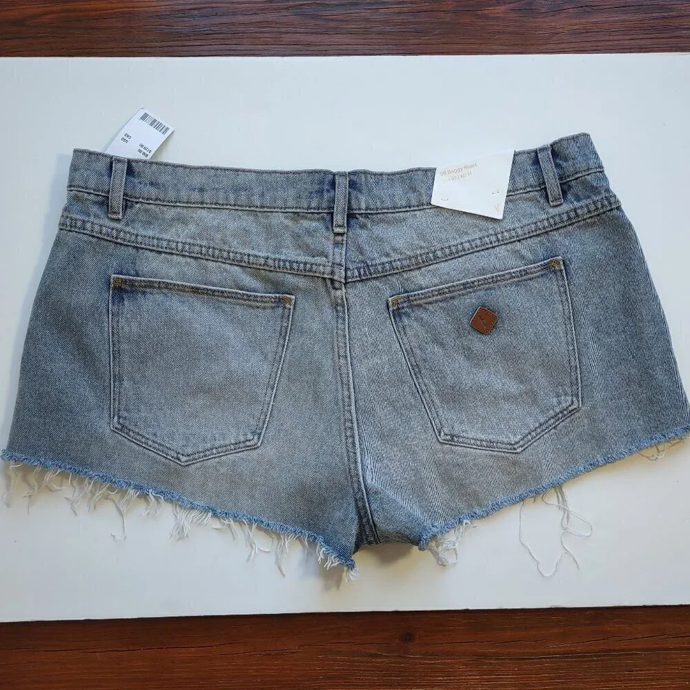 NWT Urban Outfitters Micro Denim Shorts Size 32 Mid-Rise Distressed Indie Beach
